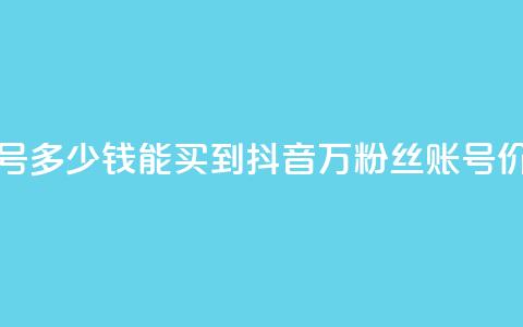 抖音100万账号多少钱能买到(抖音100万粉丝账号价格大揭秘) 第1张