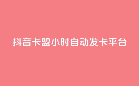 抖音卡盟24小时自动发卡平台,抖音怎么涨有效粉 - 卡盟在线刷钻官网 小红书500粉购买 第1张