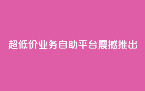 超低价dy业务自助平台震撼推出 第1张