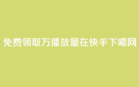 免费领取1万播放量在快手 第1张