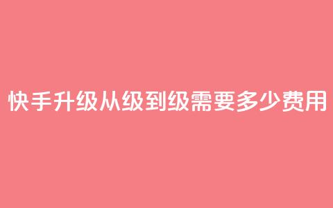 快手升级从1级到45级需要多少费用 第1张