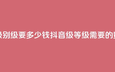 抖音最高级别30级要多少钱(抖音30级等级需要的费用是多少) 第1张