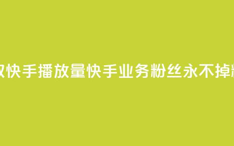 免费领取10000快手播放量 - 快手业务粉丝永不掉粉 第1张