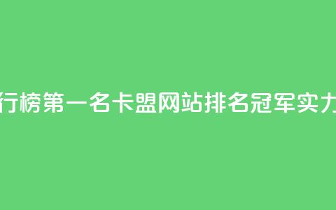 卡盟网站排行榜第一名 - 卡盟网站排名冠军，实力惊人~ 第1张