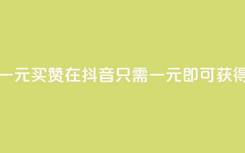 抖音这么一元买1000赞 - 在抖音，只需一元，即可获得1000赞！！ 第1张