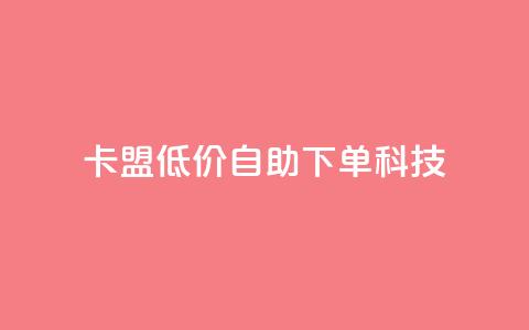 卡盟低价自助下单科技 - 低价自助服务助力卡盟轻松下单! 第1张