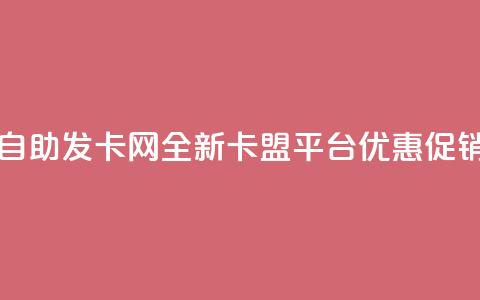 自助发卡网：全新卡盟平台优惠促销 第1张