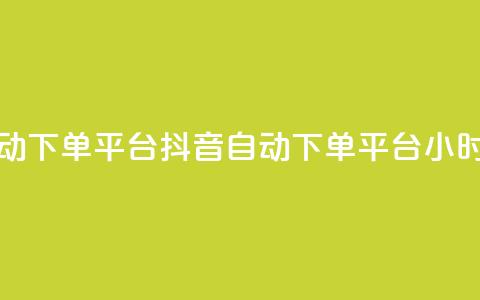 抖音业务24小时自动下单平台 - 抖音自动下单平台24小时便捷服务。 第1张