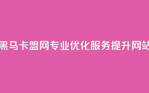 黑马卡盟网 -  专业SEO优化服务 提升网站排名。 第1张