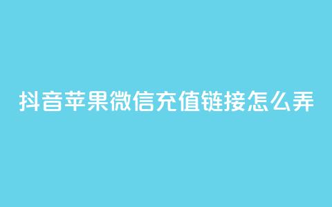 抖音苹果微信充值链接怎么弄,自助商城抖音 - 拼多多无限刀软件 拼多多自己莫名其妙下单 第1张