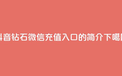 抖音钻石微信充值入口的简介 第1张