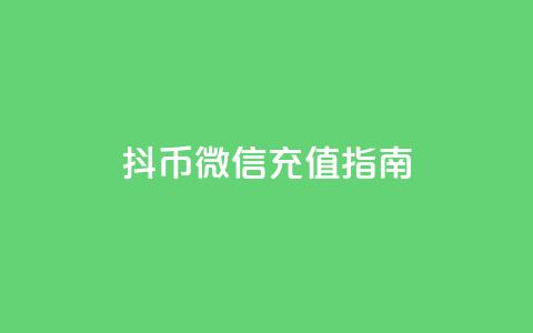 抖币微信充值指南 第1张