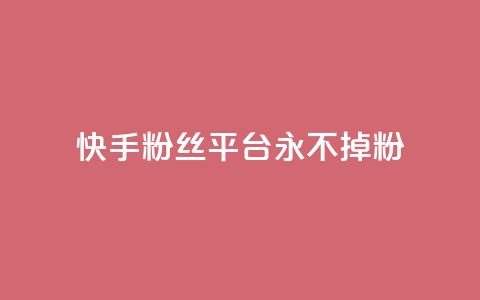 快手粉丝平台+永不掉粉,刷粉每天都掉粉正常吗 - 抖音涨一个粉丝几块钱 qq空间人气精灵手机版下载 第1张