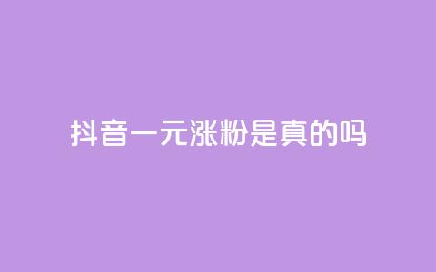 抖音一元涨粉是真的吗,快手买浏览交易平台 - 抖音业务代理平台 抖音怎么没有微信支付了 第1张