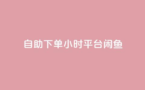 自助下单24小时平台闲鱼 - 全新24小时自助下单平台闲鱼上线 便捷购物新体验! 第1张