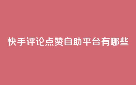 快手评论点赞自助平台有哪些,小红书赞助力平台 - 拼多多新用户助力网站 拼多多订单生成器下载 第1张