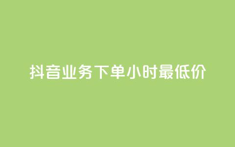 抖音业务下单24小时最低价 - 如何在24小时内以最低价格下单抖音业务！ 第1张