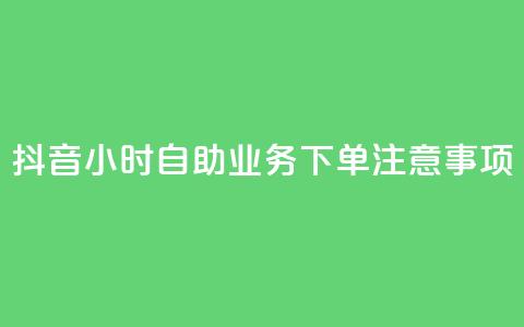 抖音24小时自助业务下单注意事项,24小时全自助下单网站qq - 汇想卡盟平台官网 抖音点赞100一元 第1张