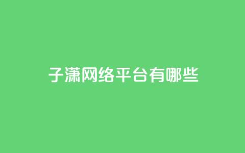 子潇网络平台有哪些,ks超秒双击 - 点赞下单平台自助 QQ买访客链接入口 第1张