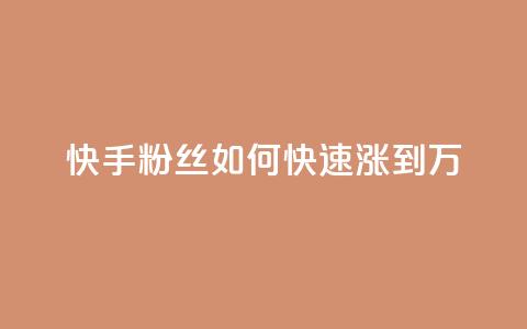 快手粉丝如何快速涨到1万 - 如何快速增加快手粉丝量至1万~ 第1张