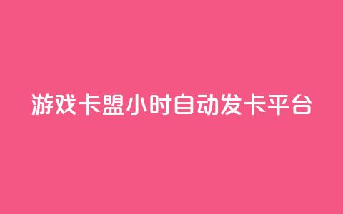 游戏卡盟24小时自动发卡平台 - 24小时自动发卡，游戏卡盟平台全新升级！ 第1张