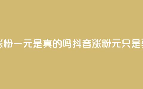 抖音涨粉一元是真的吗(抖音涨粉1元只是骗局吗) 第1张