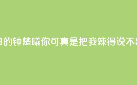 夏日的钟楚曦：你可真是把我辣得说不出话 第1张