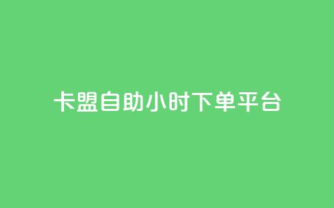 卡盟自助24小时下单平台 - 24小时自助下单平台，助您轻松升级您的卡盟业务! 第1张