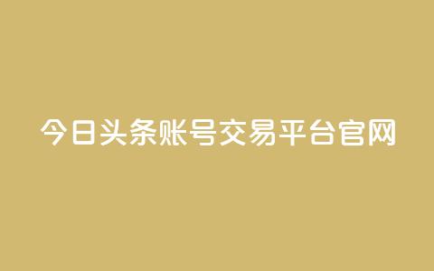 今日头条账号交易平台官网 - 今日头条账号交易平台官网：一站式账号买卖，助力个人增长~ 第1张