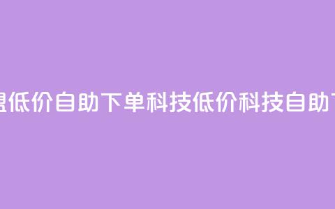 卡盟低价自助下单科技(低价科技自助下单) 第1张 卡盟低价自助下单科技(低价科技自助下单) 第1张
