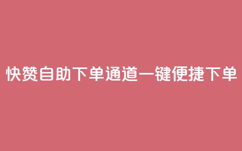 快赞自助下单通道，一键便捷下单 第1张