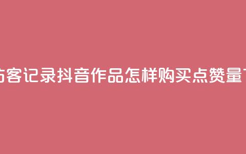 qq空间访客记录 - 抖音作品怎样购买点赞量 第1张