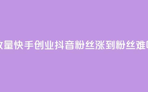 1毛钱10000播放量快手创业 - 抖音100粉丝涨到900粉丝难吗 第1张