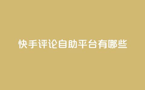 快手评论自助平台有哪些,自己主动点赞的软件 - dy自助下单网 QQ空间人气帮手 第1张