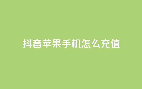 抖音苹果手机怎么充值,qq访客总浏览量怎么清零 - 抖音怎么没有微信支付了 1万快手号能卖多少钱 第1张