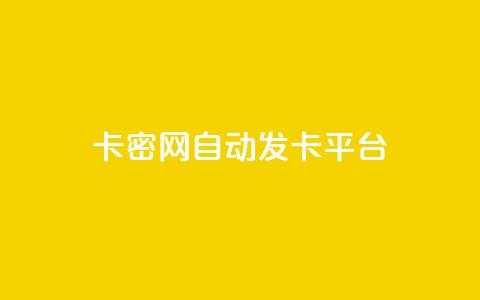 卡密网自动发卡平台 - 卡密网智能发卡系统，轻松管理你的在线销售~ 第1张