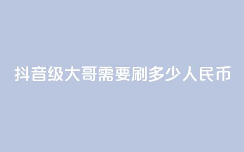 抖音75级大哥需要刷多少人民币 - 抖音75级大哥刷粉需要花费多少钱! 第1张