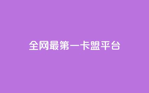 全网最第一卡盟平台 - 全网第一家卡盟平台综述! 第1张