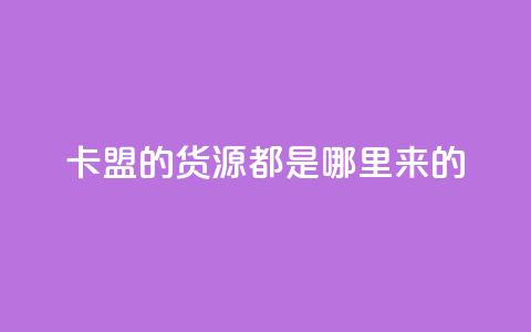 卡盟的货源都是哪里来的 - 卡盟货源的真实来源揭秘与分析! 第1张