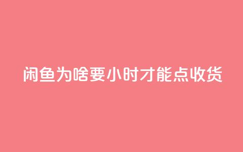 闲鱼为啥要24小时才能点收货,ks24小时免费下单平台 - ks24小时自助业务 冰点卡盟 第1张