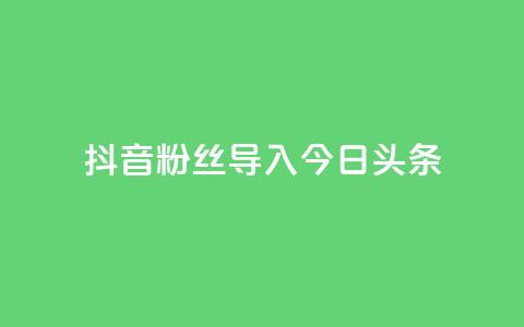 抖音粉丝导入今日头条,免费领ks播放量 - 粉丝真的能找到主播吗 QQ名片刷软件应用 第1张