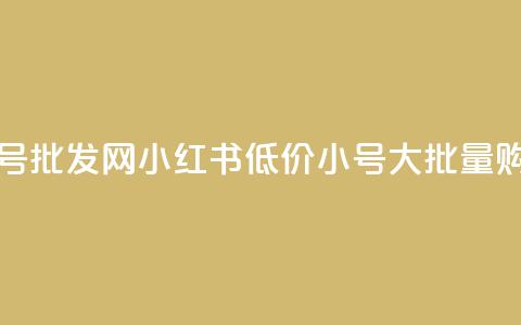 小红书低价小号批发网 - 小红书低价小号大批量购买平台。 第1张