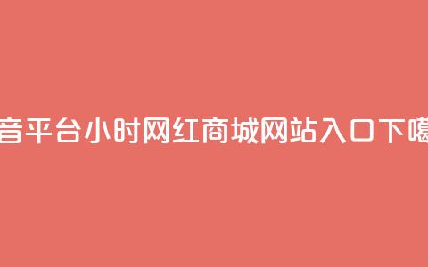 抖音平台24小时 - 网红商城网站入口 第1张