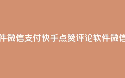 快手点赞评论软件微信支付(快手点赞评论软件，微信支付简介) 第1张