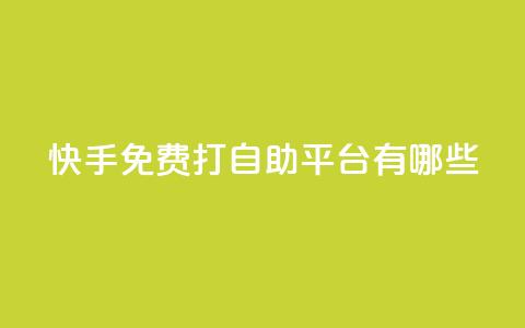 快手免费打call自助平台有哪些,ks直播业务平台怎么下 - 卡盟网站怎么做 自助下单dy 第1张