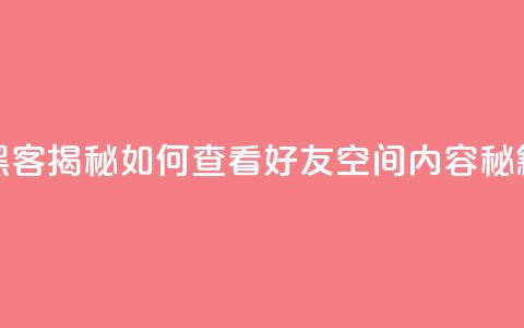 黑客揭秘如何查看好友QQ空间内容秘籍 第1张