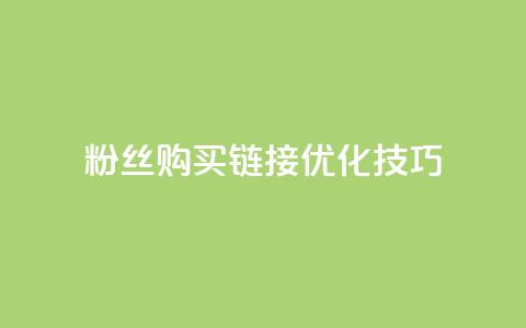 粉丝购买链接优化技巧 第1张