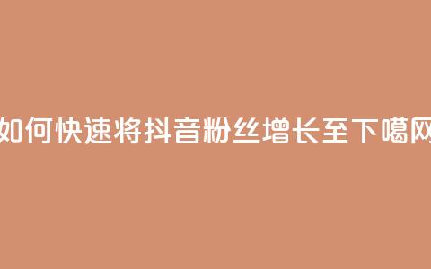 如何快速将抖音粉丝增长至1000 第1张