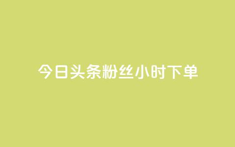 今日头条粉丝24小时下单 - 今日头条粉丝24小时内抢购~ 第1张