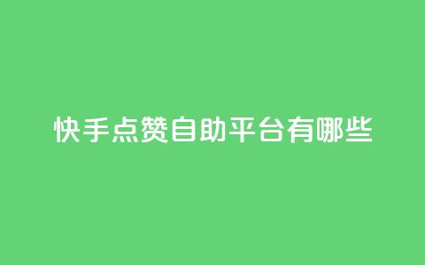 快手点赞自助平台有哪些,王者荣耀科技购买 - 快手24小时100赞免费下单 如何快速1元100赞 第1张